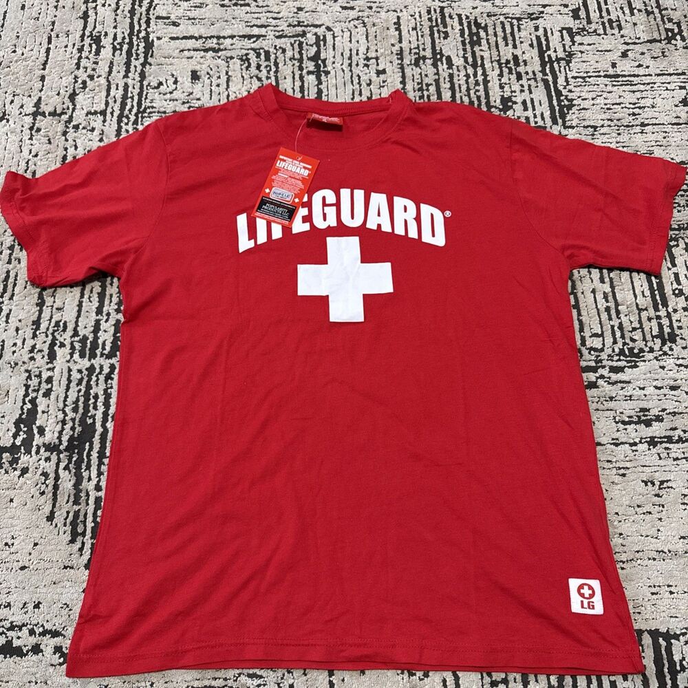 LIFEGUARD, Red Lifeguarding Unisex Uniform Costume T-shirt for Men Women Size XL